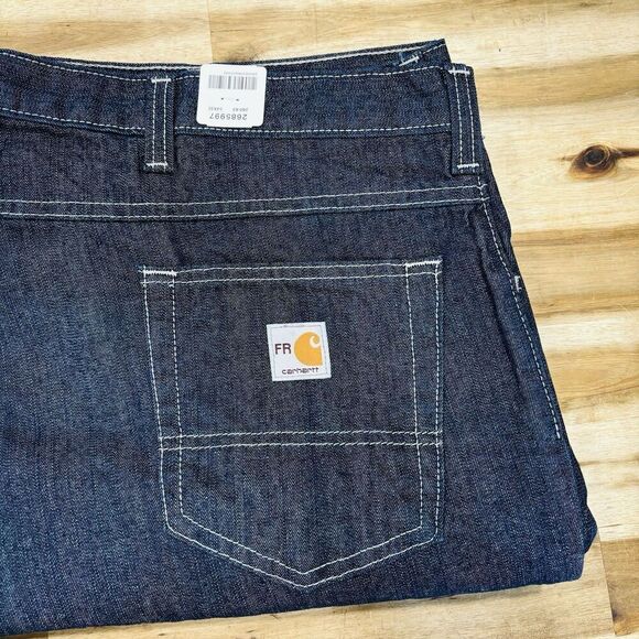 Carhartt FR Blue Relaxed Fit Straight Leg Jeans Men’s Size 54x32 NWOT Work Pants - Picture 1 of 8